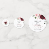 Burgundy Flowers, Pink Flowers, Boho, Birthday Confetti (Achterkanten)