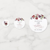 Burgundy Flowers, Pink Flowers, Boho, Birthday Confetti (Voorkanten)