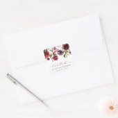 Burgundy Flowers, Pink Flowers, Boho, Birthday Vierkante Sticker (Envelop)