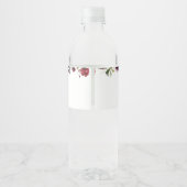 Burgundy Flowers, Pink Flowers, Boho, Birthday Waterfles Etiket (Achterkant)