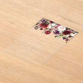 Burgundy Flowers, Pink Flowers, Boho, Confirmation Acryl Uitnodigingen (Laagn)
