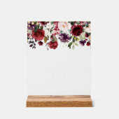 Burgundy Flowers, Pink Flowers, Boho, Mimosa Bar Acryl Bord (Voorkant)