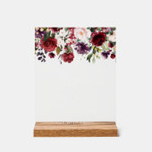Burgundy Flowers, Pink Flowers, Boho, Momosa Bar Acryl Bord (Voorkant)