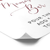 Burgundy Flowers, Pink Flowers, Boho, Momosa Bar Poster (Hoek)