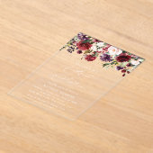Burgundy Flowers, Pink Flowers, Boho, Sweet 16 Acryl Uitnodigingen (Laagn)