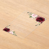 Burgundy Flowers, Pink Flowers, Boho, Sweet 16 Acryl Uitnodigingen (Laagn)