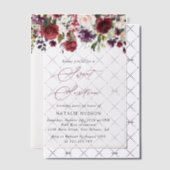 Burgundy Flowers, Pink Flowers, Boho, Sweet 16 Vellum Uitnodigingen (Offset (Uitnodiging))