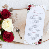 Burgundy Flowers, Pink Flowers, Boho, Wedding Menu