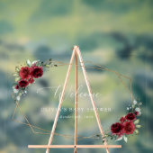 Burgundy Flowers, Red Flowers, Baby shower Welcome Acryl Bord (Neutraal)