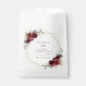 Burgundy Flowers, Red Flowers, Boho, Birthday Bedankzakje (Voorkant)