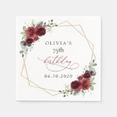 Burgundy Flowers, Red Flowers, Boho, Birthday Servet (Voorkant)