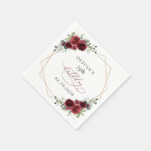 Burgundy Flowers, Red Flowers, Boho, Birthday Servet (Hoek)