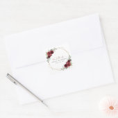 Burgundy Flowers, Red Flowers, Boho, Birthday Vierkante Sticker (Envelop)