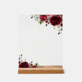 Burgundy Flowers, Red Flowers, Boho, Mimosa Bar Acryl Bord (Voorkant)