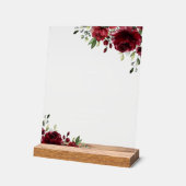 Burgundy Flowers, Red Flowers, Boho, Mimosa Bar Acryl Bord (Hoek)