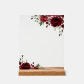 Burgundy Flowers, Red Flowers, Boho, Momosa Bar Acryl Bord (Voorkant)