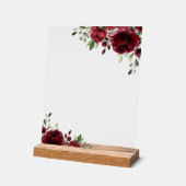 Burgundy Flowers, Red Flowers, Boho, Momosa Bar Acryl Bord (Hoek)
