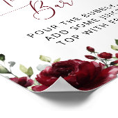 Burgundy Flowers, Red Flowers, Boho, Momosa Bar Poster (Hoek)