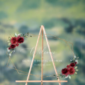 Burgundy Flowers, Red Flowers, Bridal Welcome Acryl Bord (Neutraal)