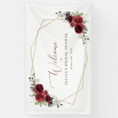 Burgundy Flowers, Red Flowers, Bridal Welcome Spandoek (Verticaal)