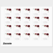 Burgundy Flowers, Red Flowers, Greenery, Birthday Vierkante Sticker (Vel)