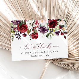 Burgundy Flowers, Roze Flowers, Boho Vrijgezellenf Bedankkaart