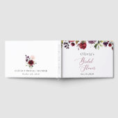 Burgundy Flowers, Roze Flowers, Boho Vrijgezellenf Gastenboek (Volledig)