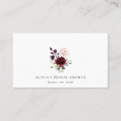 Burgundy Flowers, Roze Flowers, Boho Vrijgezellenf Plaatskaartje (Achterkant)