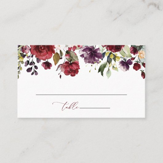 Burgundy Flowers, Roze Flowers, Boho Vrijgezellenf Plaatskaartje (Voorkant)