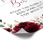 Burgundy Flowers, Roze Flowers, Mimosa Bar Poster (Hoek)