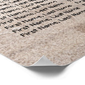 Burgundy Flowers Rustic Wedding Seating Chart Poster (Hoek)