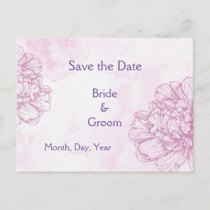 Burgundy Flowers Save the Date Wedding Invites Aankondigingskaart