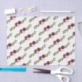Burgundy Flowers Tissuepapier (Craft)