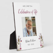 Burgundy Flowers verwelkomde viering van de foto v Fotoplaat (Zijkant)