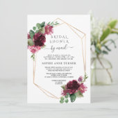 Burgundy Flowers Virtual Vrijgezellenfeest by Mail Kaart (Staand voorkant)