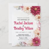 Burgundy Flowers Weddenschap Paper Quilling Simula Kaart (Voorkant)