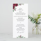 Burgundy Flowers Wedding Menu (Staand voorkant)