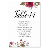 Burgundy Flowers Wedding Seating Chart Kaarten (Voorkant)