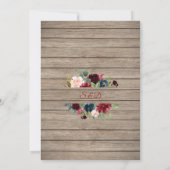 Burgundy Flowers Westerne Cowboy Boots I DO BBQ Kaart (Achterkant)