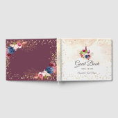 Burgundy Flowers Wine Tasting Waterverf Weddenscha Gastenboek (Volledig)