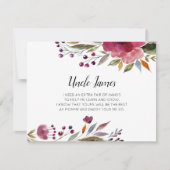 Burgundy Flowers word mijn godvaders voorstel Kaart (Voorkant)