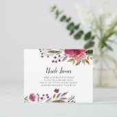 Burgundy Flowers word mijn godvaders voorstel Kaart (Staand voorkant)