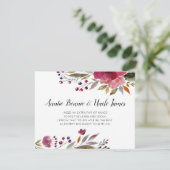 Burgundy Flowers zal je mijn godoudervoorstel zijn Kaart (Staand voorkant)