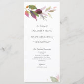 Burgundy Foliage Wedding Programme Programmakaart (Voorkant)
