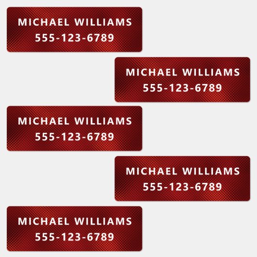 Burgundy Folie Gestructureerde gepersonaliseerde n Labels (Groep)