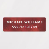 Burgundy Folie Gestructureerde gepersonaliseerde n Labels (Design 2)