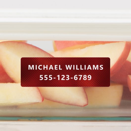 Burgundy Folie Gestructureerde gepersonaliseerde n Labels (Aangebracht)