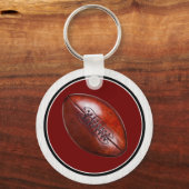 Burgundy Football Team Gift Ideeën of Jouw Colors Sleutelhanger (Achterkant)
