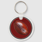 Burgundy Football Team Gift Ideeën of Jouw Colors Sleutelhanger (Achterkant)