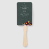 Burgundy Forest Green Blush Floral Waterverf Prog Handwaaier (Voorkant)